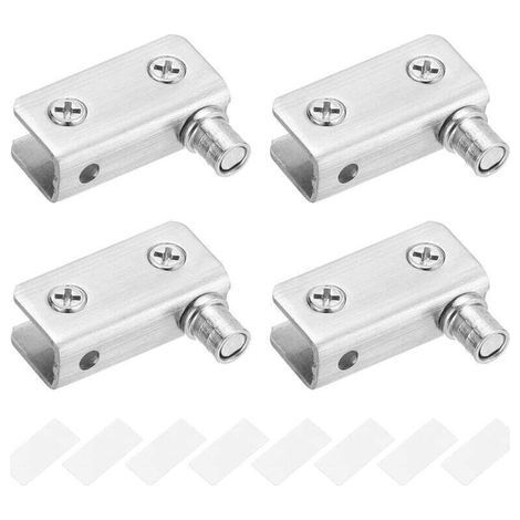2er-pack 90°-drehscharniere Für Glastüren, Stanzfreies Glas, Edelstahl, Passend Für 5–8 Mm Dickes Glas
