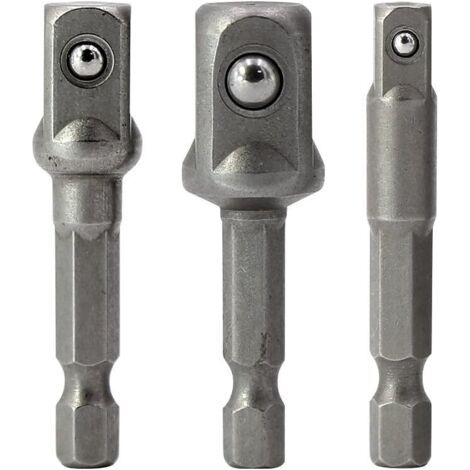 3-teiliger Sechskantmutter-adapter, Stecker, Schraubendreher-adapter, Stecknuss-mutter, Stecknuss-adapter, 1/4 Zoll,/1/2 Zoll,/3/8 Zoll