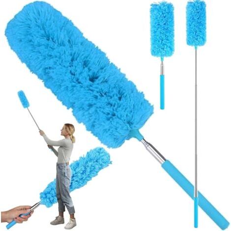 Teleskop-mikrofaser-staubwedel, Ausziehbar Von 35 Bis 83 Cm – Einziehbarer Anti-staub-staubwedel Für Möbel, Blau (1 Stück)