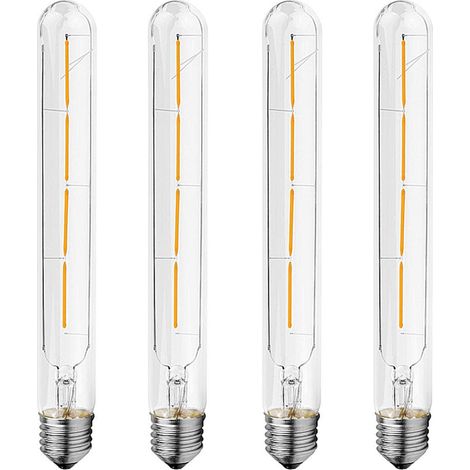Packung Mit 4 Ampullen Mit Langem Glühfaden E27 4w, Entspricht Einer Halogenampulle 40w, 220-240v Ac, Weiß 2700k 400lm [energieklasse B]