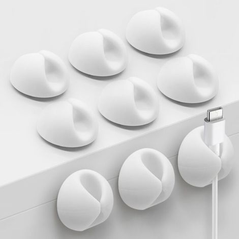 10er-pack Selbstklebende Draht- Und Kabelklemmen, Nachttischklemmen, Kabelhalter, Kabel-organizer, Einzelner Anschluss (weiß)