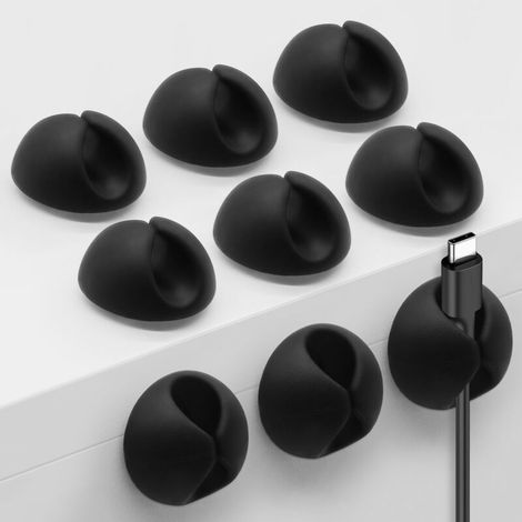 10er-pack Selbstklebende Draht- Und Kabelklemmen, Nachttischklemmen, Kabelhalter, Kabel-organizer, Einzelner Anschluss (schwarz)