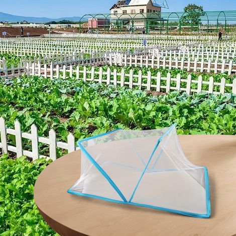 Biegsames Schutzfilet Für Außenpflanzen Mit Gitter Aus Pvc Für Hülsenfrüchte, Früchte, Blumen, Blau Und Weiß, 125 X 65 Cm