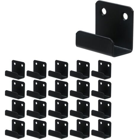20 Stück Robuste Haken, Edelstahl, Fliesen-wandhaken, Metall-gerätehalter, U-eckhalterung Für Badezimmer, Küche, Garage (schwarz)