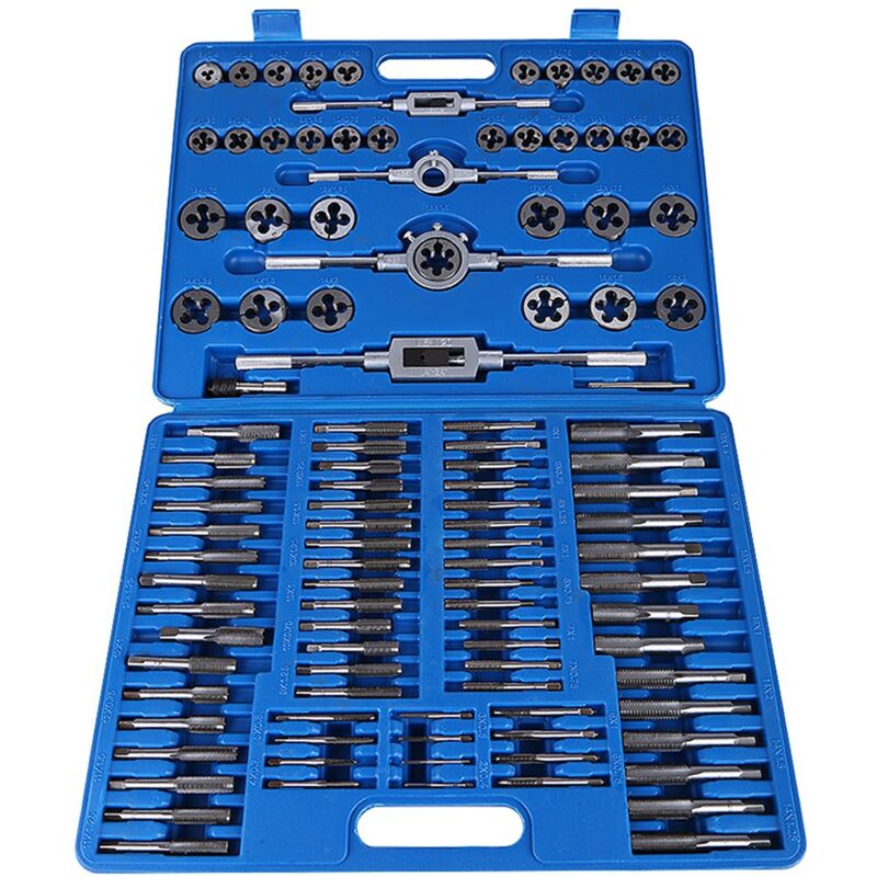 110 Stück/set Robustes Handwerkzeug-set, Gewindebohrer Und Matrizen Für M2-m18-muttern Und Schrauben Mit Schraubenschlüsselgriff