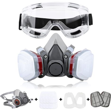 6200 Wiederverwendbare Halbgesichtsmaske, Gasmaske, Atemschutz Mit Schutzbrille Zum Lackieren Und Schweißen