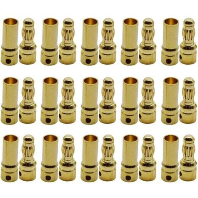 15 Es 3,5 Mm Vergoldeter Rundstecker, 3,5 Mm Bananenstecker, Männlich, Weiblich, Rundstecker, Ersatz Für Rc-lipo-akku