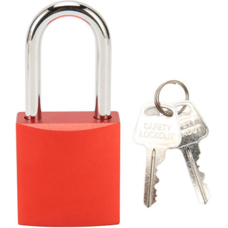Industrielles Sicherheits-vorhängeschloss, Aluminiumstahl, Eloxierter Sperrbalken, Rotes Isolierschloss Für Chemikalien