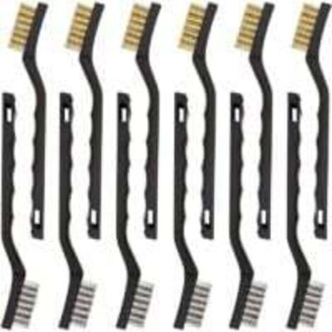 Lot Von 12 Mini-brosses Métalliques En Acier Inoxydable Brosses Für Nettoyage En Laiton Für Nettoyer Frottement Und Rouille Des Scories De Soudage