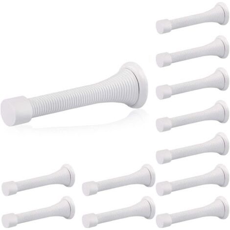 12 X Federtürstopper (weiß), 85 Mm Türstopper Aus Edelstahl Mit Gummispitzen