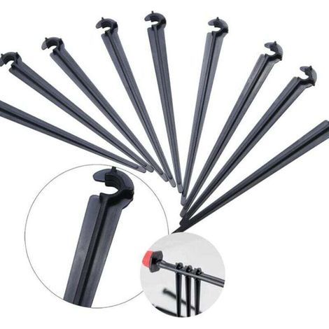 100 Stück Pocpo Pfähle, Fester Stielhalter, Feste Rohrstielstütze, Kunststoff-gartenwerkzeug, Für 4/7 Mm Tropfrohre, Schlauch, Bewässerung, Bewässerung, Garten