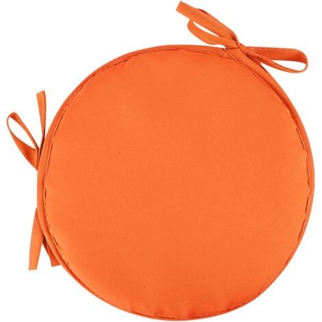 1 Orangefarbenes Rundes Gartenstuhlkissen Mit 30 Cm Durchmesser – Outdoor, Hocker, Terrasse, Esszimmer – Großes Kissen