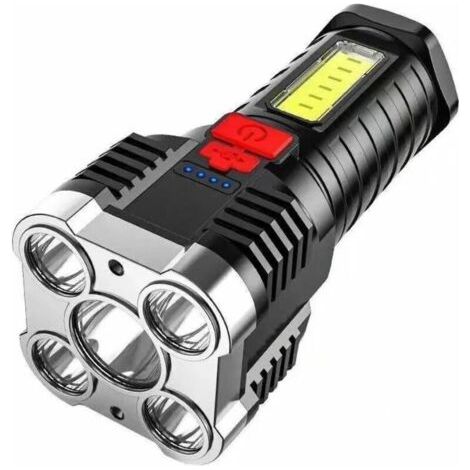 Explosionsgeschützte Taschenlampe Mit 5 Cob-perlen, Seitenbeleuchtung Mit Großer Reichweite, Für Den Heim- Und Außenbereich, Usb-aufladung