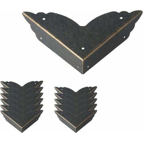 12 Stück Vintage-eckenschutz Aus Metall, Antik-stil, Möbelkantenschutz Für Tisch, Truhe, Schmuckschatulle (bronze)