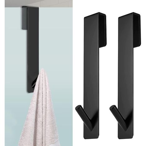 Toiletten-servietten Für 2 Personen Mit Häkelarbeit Und Schwarzem Glas Für Den Duschbereich. Praktisch Zum Aufhängen Von Toilettenpapier, Badetüchern, Pyjamas Usw.