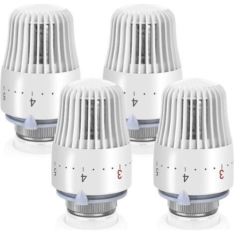 M30 X 1,5, Weiß, Heizkörperthermostat: 4 Stück Heizkörperthermostat, Heizkörperthermostat, Thermostat