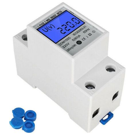 Compteur Électrique Compteur D'Énergie Numérique Din 80 A 220 V Din Lcd Compteur Intermédiaire/courant Compteur De Consommation Non Calibré Interface S0