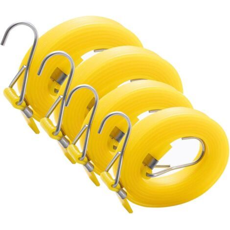 4er-pack Robuste Bungee-seile Mit Verstellbaren Flachen Haken – Elastische Mehrzweck-gepäckgurte – 2 X 1 M Und 2 X 2 M
