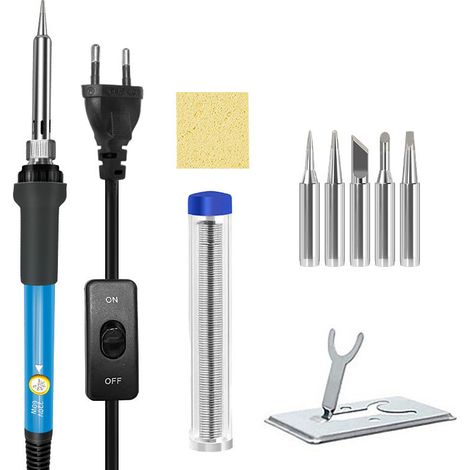 60-w-lötkolben, Einstellbare Temperatur, Anti-brennspitzen-kit, Schwarz, Zum Löten Von Leiterplatten