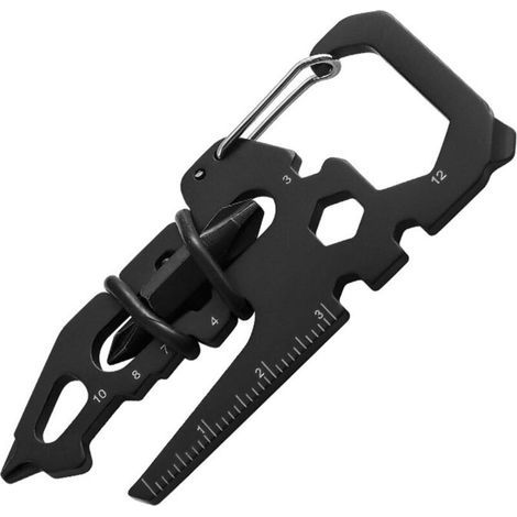 Edelstahlkarte, Minimalistisches Multitool, Schlüsselwerkzeug-set, Camping-multitool, Schlüsselanhänger-werkzeug, Taschenwerkzeug Mit Funktionsbeschreibung (a)