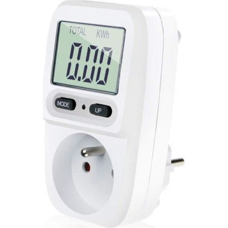 Wattmeter - Contrôle Coût Consommation Electrique, Prize Compteur D'Energie, Protection Surcharge, Max 3680w -blanc