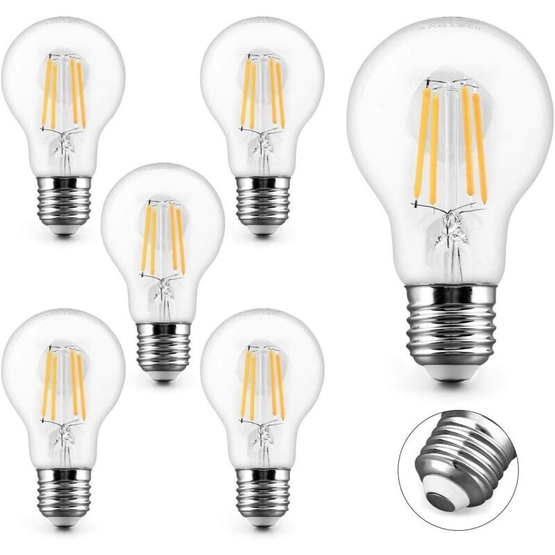 Lot Von 6 Ampullen Filament Led E27 Blanc Chaud 2700k 4w 400lm Edison Vintage