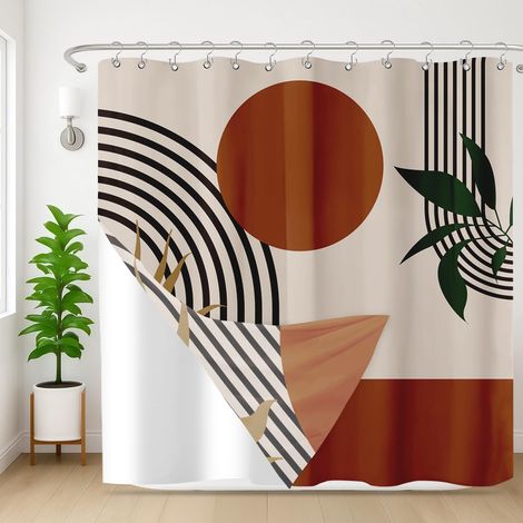 Ensemble Rideau De Douche Et Doublure, Undurchlässiges Gewebe 3 In 1, Praktisch Im Badezimmer, 180 X 180 Cm