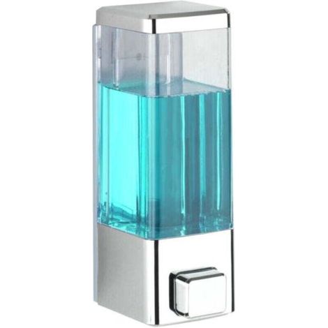 Istres Chrom-seifenspender 320 Ml, Wandmontage, Kunststoff, Automatisch, Modernes Design Für Badezimmer, Desinfektionsmittel- Und Seifenspender, Transparent, Ohne Bohren Und Leicht Zu Reinigen