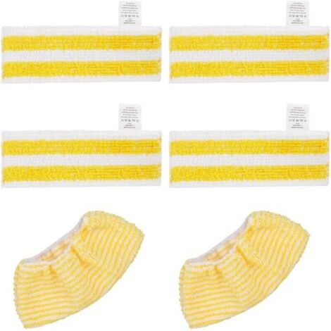Set Mit 6 Mikrofaser-chiffons Easyfix – Kompatibel Mit Karcher Sc1 Bis Sc5 – 4 Lingetten + 2 Hauben