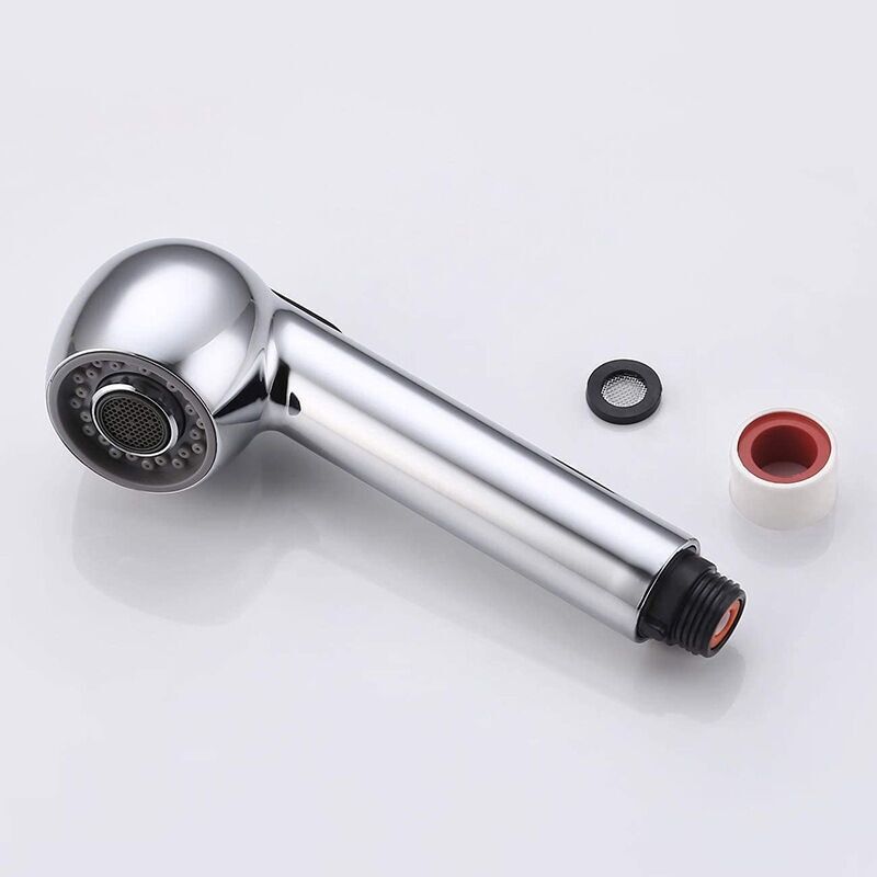 Douchette Robinet Cuisine 2 Jets Tête De Douche Replacement Douchette Pour Mitigeur Cuisine, Chromé