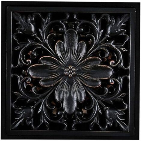 4 Duschköpfe Aus Laiton Bronze Noir Motif Sculpté Drain De Douche Mit Grande Calibre Anti Encrassement