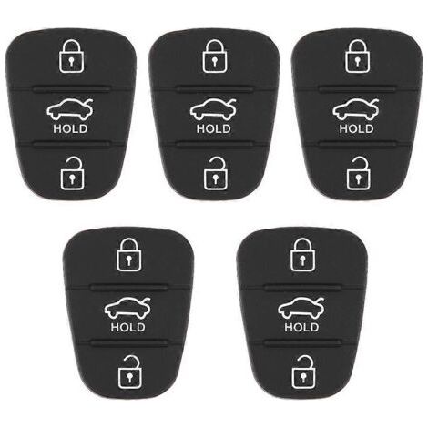 Set Mit 5 Ersatz-gummiabdeckungen Für 3-tasten-fernbedienung, Kompatibel Mit Hyundai Und Kia (mit Buchstaben).
