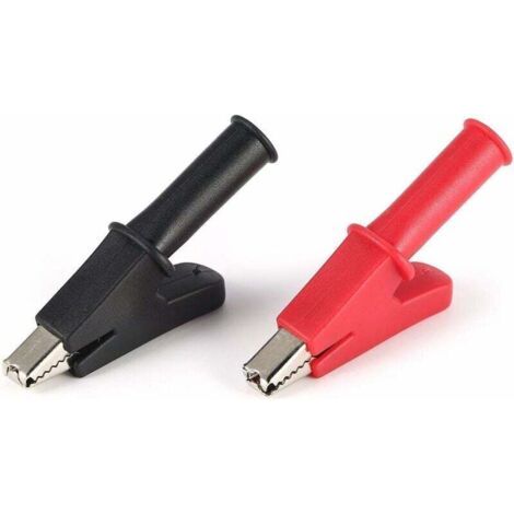 2 Komplette Schutzklemmen, Krokodilklemmen, Krokodilklemme Für Multimeter-tester, Schwarz, Rot