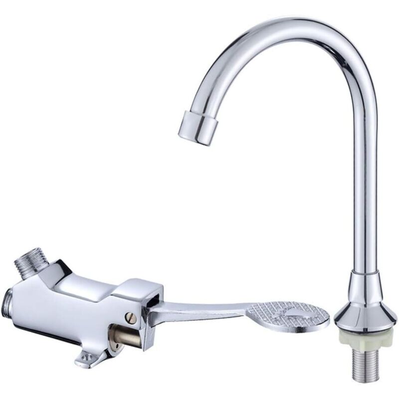 Freihändiger Fußpedal-wasserhahn, Wasserhahn + Fußpedal + Auslass + Einlassarmaturen + Einrichtungen, Fußschalter-wasserhahn Für Berührungsloses Krankenhaus-medizinlabor