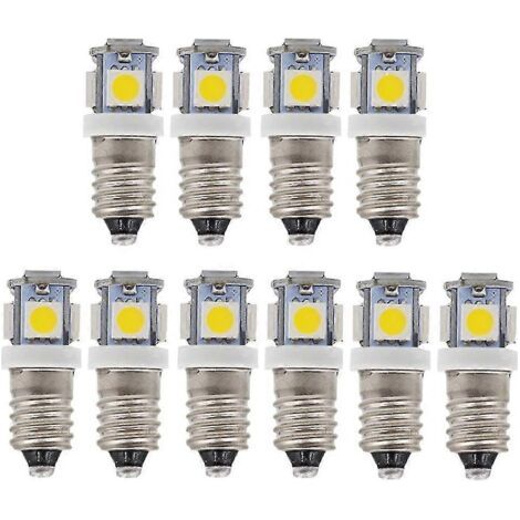 Set Mit 10 E10 9v Kaltweißen 5 Smd 5w Led-lampen (kaltweiß, 9v)
