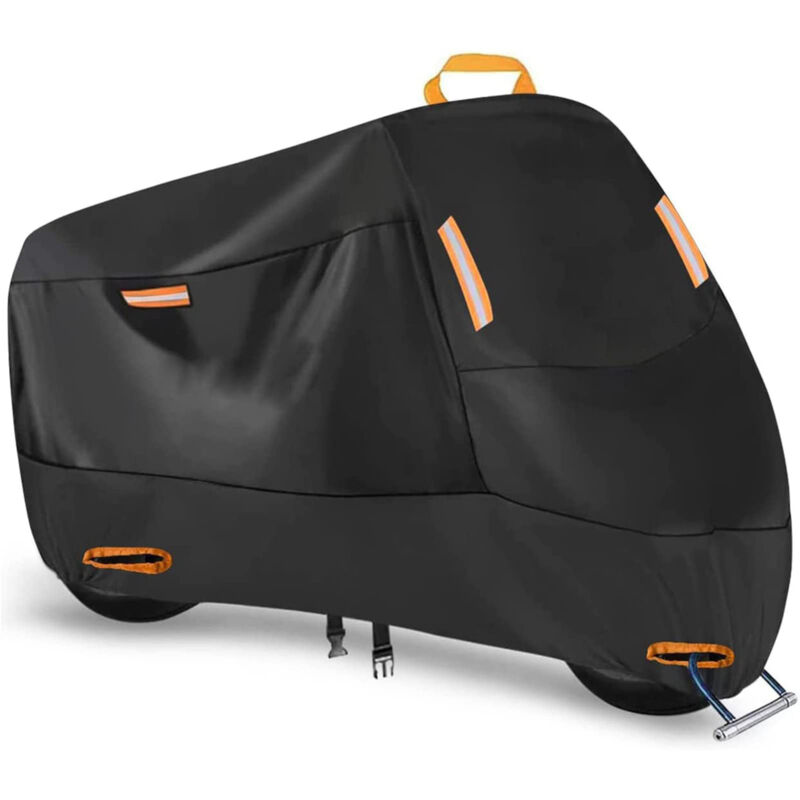 Wasserdichte Motorradabdeckung – Universelle Innen-/außenabdeckung – Schwarzes 210d Oxford-gewebe