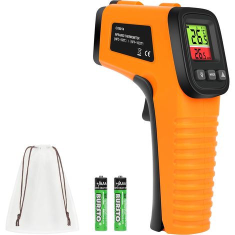 Berührungsloses Infrarot-infrarotthermometer, Numerischer Laser -50°c Bis 550°c, Thermikpistole, Einstellbarer Emissionsgrad.