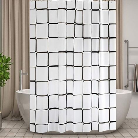 200 X 240 Cm Feuchtigkeitsbeständiges Rideau De Douche Für Salle De Bain, Undurchlässiges Peva Rideaux Salle De Bain, Mit Häkelarbeiten, Carré