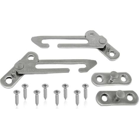 2 Stück Fensterbegrenzer, Upvc-fensterschloss, Edelstahl-flügelfensterbegrenzer, Edelstahl-schiebefenster-sicherheitsriegel, Mit Schrauben