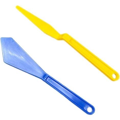 2 Stück Auto-rakel, Langlebige Tönungsfolien-werkzeuge, Kompakte Vinyl-schaber Mit Glatten Kanten Zum Anbringen Und Reinigen Von Autofolien, Gelb Und Blau, Kunststoff, 17,51,6 Cm