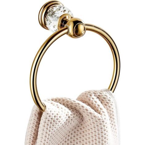 Kristall-handtuchring, Goldener Badezimmer-handtuchhalter, Runder Handtuchhalter Zur Wandmontage
