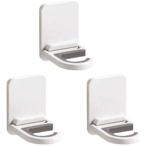 Set Mit 3 Selbstklebenden, Rutschfesten Mopp- Und Besenhaltern Zur Wandmontage Für Küche, Garage Und Garten – Weiß
