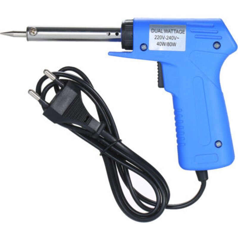 Elektrischer Lötkolben Mit Doppelter Leistung, Verstellbarer Pistolentyp, Blau, 40 W/80 W