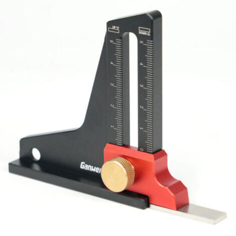 Höhenmesser Aus Aluminiumlegierung, Doppelskala, Holzbearbeitungs-messwerkzeug, Tischkreissägen-tiefenmesslineal