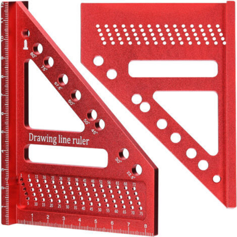 Mehrwinkel-messlineal Aus Aluminiumlegierung, Holzbearbeitung, Heimwerker, Dreieck-gehrungslineal, Anreißlehre, Multifunktionales Layout-werkzeug Für Ingenieure