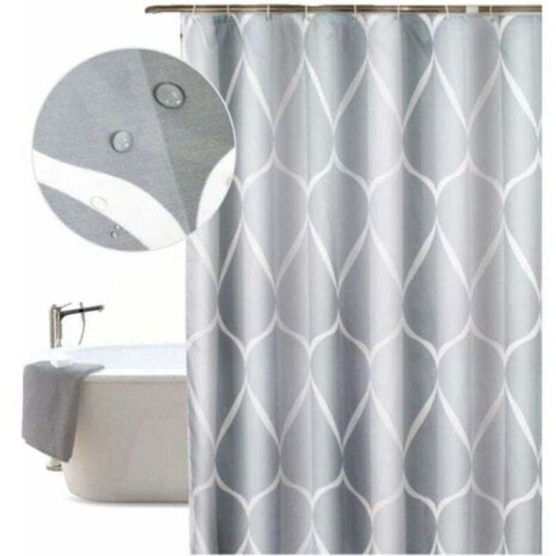 Rideau De Douche 80x200cm Anti-feuchtigkeits- Und Stoff-polyester, Originales Graues Rideau De Bain, Undurchlässig, Wasch- Und Maschinenwaschbar, Mit 8 Anti-rouille-häkeln Und Stabilem Ourlet