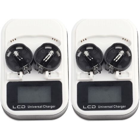 2 Stück Wiederaufladbares Lcd-display-ladegerät Für Lir2016 Lir2025 Lir2032 Knopf-lithium-batterie