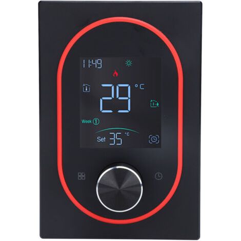 Intelligentes Farbthermostat, Lcd, Programmierbare Tastensteuerung, Touchscreen, Elektrische Heizung Mit App Für Zuhause, Hotel, Büro, Wechselstrom 95 V Bis 240 V, Schwarz, Normales Modell