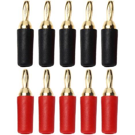 5 Sätze 2,5-mm-bananenstecker, Männlich, Lautsprecheranschluss, Lötzinn, Vergoldetes Messing, Rot, Schwarz
