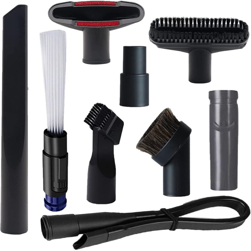 9-teiliges Shop-staubsaugerbürsten-set Mit 1 1/4'' Bis 1 3/8'' Vakuumschlauchadapter Und Adapter Für Dyson V6, Bürstenset Für Haushaltsreinigungszubehör